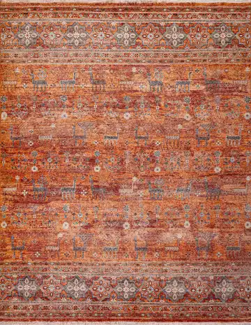 Ковёр Vintage 18790 — оранжевый и голубой, в полоску