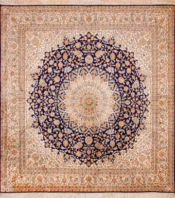 Ковёр Кашмир 18806 — оранжевый и синий, с медальоном