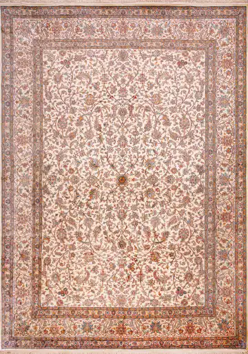 Ковёр Кашмир 18821 — кремовый и красный, растительный рисунок