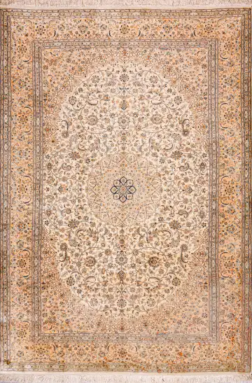 Ковёр Кашмир 18822 — кремовый и коричневый, восточный орнамент