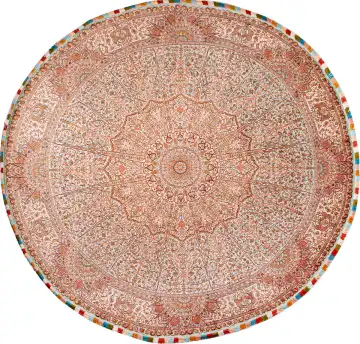 Ковёр Кашмир 18827 — кремовый и красный, растительный рисунок