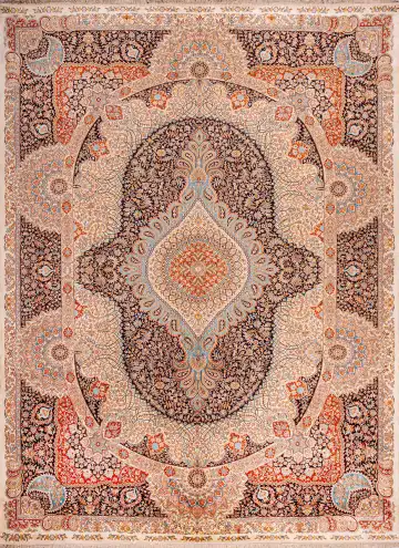 Ковёр Кашмир 18829 — красный и синий, с медальоном
