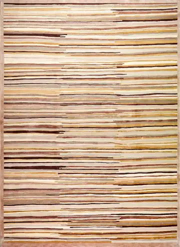 Ковёр Гансу 1998 — кремовый и коричневый, в полоску