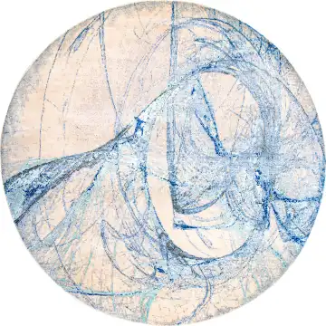 Ковёр Dazzle 19120 — синий и кремовый, с медальоном