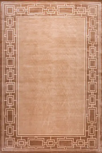 Ковёр Shape 19147 — коричневый и кремовый, с медальоном