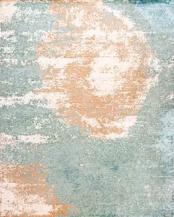 Ковёр Dazzle 19181 — голубой и оранжевый, винтажный рисунок