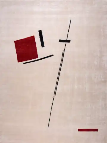 Ковёр Shape 19225 — кремовый и красный, абстрактный рисунок