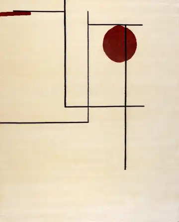 Ковёр Shape 19230 — кремовый и чёрный, абстрактный рисунок