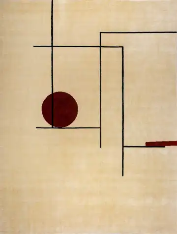 Ковёр Shape 19274 — кремовый и чёрный, абстрактный рисунок