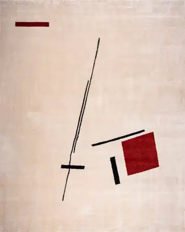 Ковёр Shape 19307 — кремовый и красный, абстрактный рисунок