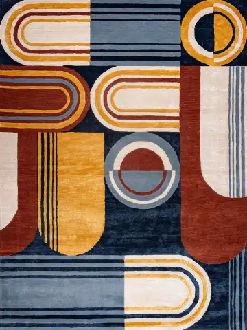 Ковёр Shape 19316 — чёрный и жёлтый, геометрический рисунок