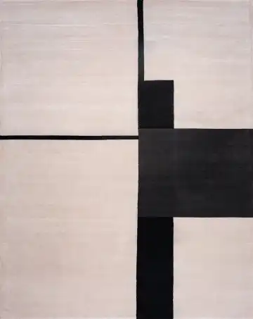 Ковёр Shape 19381 — кремовый и чёрный, абстрактный рисунок