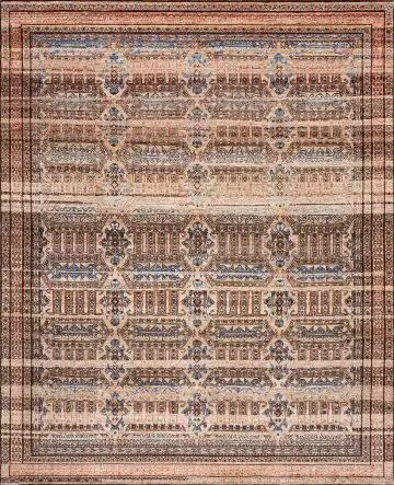 Ковёр Bliss 19385 — коричневый и голубой, геометрический рисунок