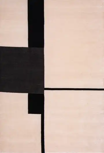 Ковёр Shape 19425 — кремовый и чёрный, абстрактный рисунок