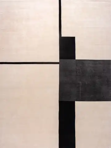 Ковёр Shape 19450 — кремовый и чёрный, абстрактный рисунок