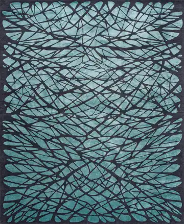 Ковёр Rug Star by J.Dahlmanns 19506 — голубой и чёрный, геометрический рисунок