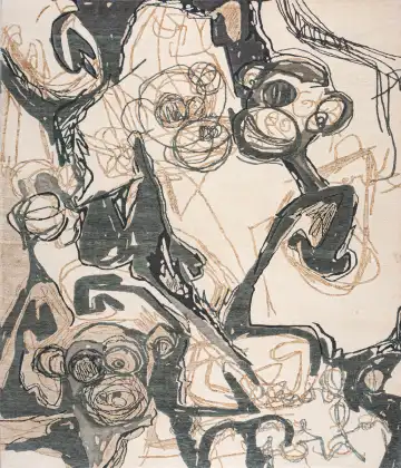 Ковёр Rug Star by J.Dahlmanns 19510 — чёрный и кремовый, сюжетный рисунок