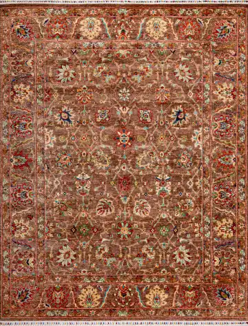 Ковёр Suzani 19599 — коричневый и кремовый, восточный орнамент