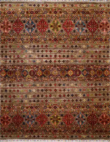 Ковёр Suzani 19608 — коричневый и красный, в полоску