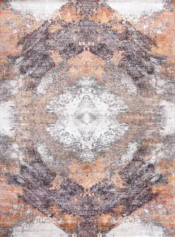 Ковёр Dazzle 19703 — белый и коричневый, с медальоном