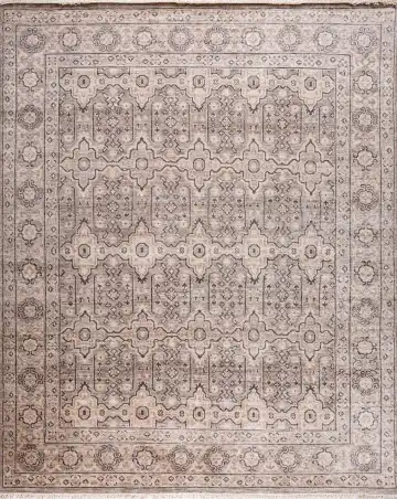 Ковёр Агра 19910 — бежевый и серый, геометрический рисунок
