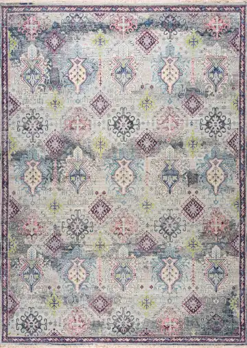 Ковёр Vintage 19957 — серый и фиолетовый, абстрактный рисунок