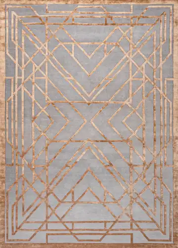 Ковёр Shape 20139 — серый и золотистый, геометрический рисунок