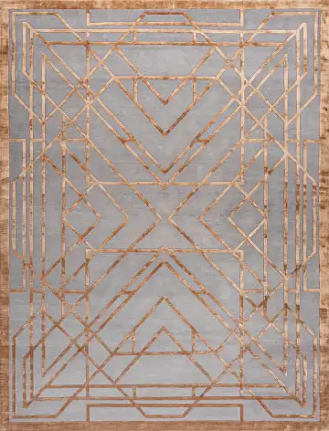 Ковёр Shape 20141 — серый и оранжевый, геометрический рисунок