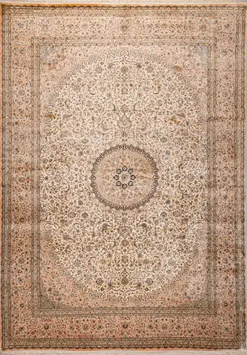 Ковёр Кашмир 20519 — кремовый и коричневый, растительный рисунок
