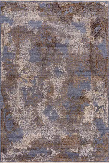 Ковёр Illusion 20546 — синий и кремовый, восточный орнамент