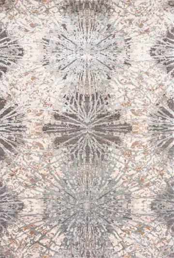 Ковёр Dazzle 20852 — бежевый и серый, с медальоном