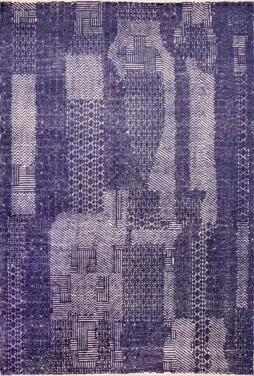 Ковёр Dazzle 20862 — фиолетовый и белый, геометрический рисунок
