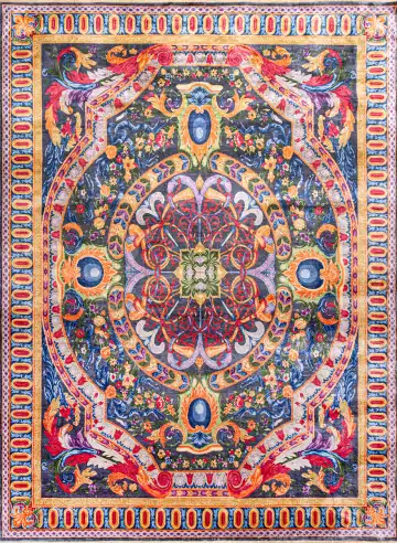Ковёр Savonnerie 20982 — синий и красный, с медальоном