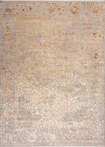 Ковёр Illusion 21138 — кремовый и золотистый, растительный рисунок