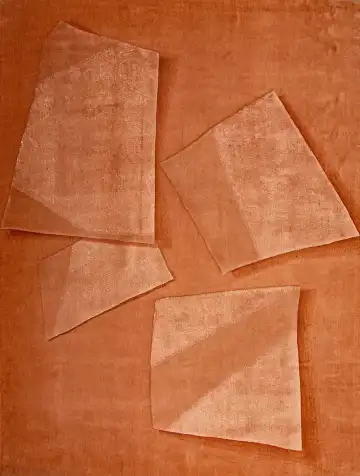 Ковёр Cc-tapis 21247 — оранжевый и терракотовый, геометрический рисунок