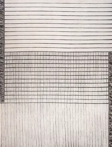 Ковёр RD Grid Berber by Rodolfo Dordoni 21252 — бежевый и чёрный, геометрический рисунок
