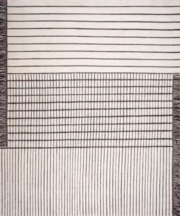 Ковёр RD Grid Berber by Rodolfo Dordoni 21270 — бежевый и чёрный, геометрический рисунок