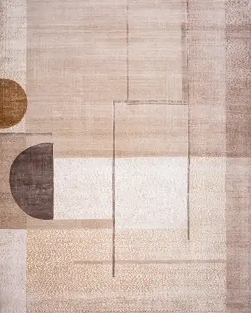 Ковёр Shape 21327 — кремовый и коричневый, абстрактный рисунок