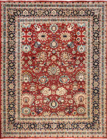 Ковёр Агра 21378 — красный и кремовый, растительный рисунок