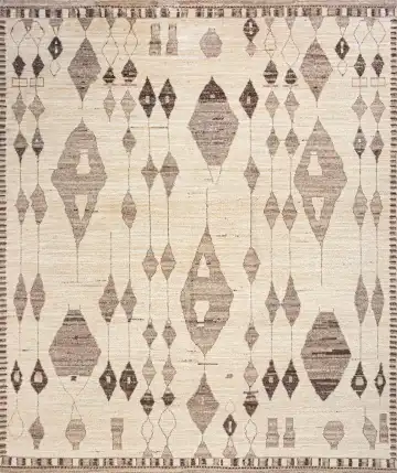 Ковёр Dazzle 21452 — кремовый и коричневый, геометрический рисунок