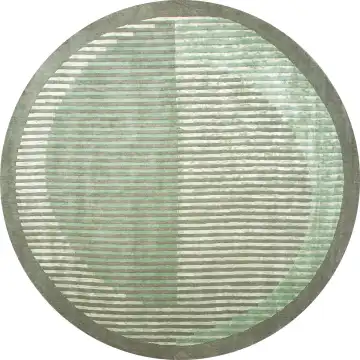 Ковёр Shape 21607 — зелёный и кремовый, в полоску