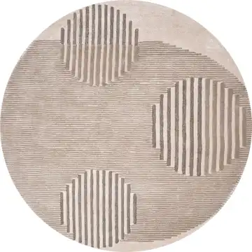 Ковёр Shape 21611 — бежевый и серый, геометрический рисунок