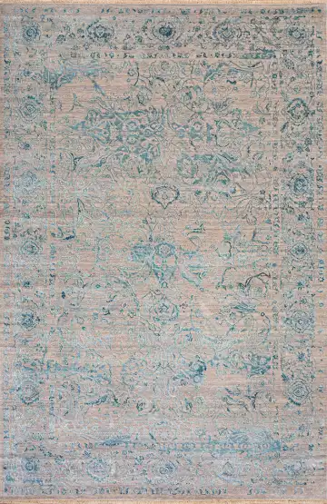 Ковёр Illusion 21683 — розовый и голубой, растительный рисунок