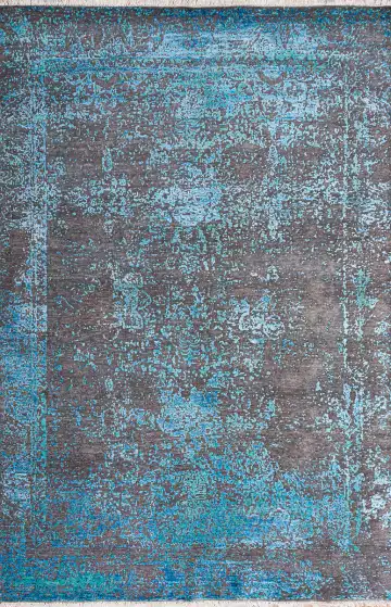 Ковёр Bliss 21966 — голубой и белый, абстрактный рисунок