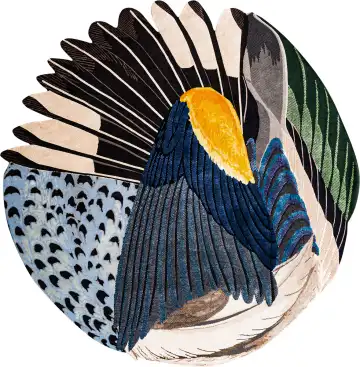 Ковёр Cc-tapis 22047 — синий и жёлтый, сюжетный рисунок