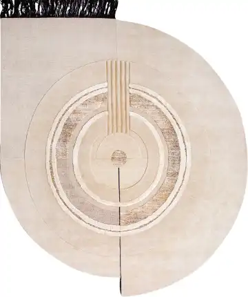 Ковёр Cc-tapis 22048 — кремовый и бежевый, с медальоном