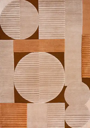 Ковёр Cc-tapis 22053 — кремовый и коричневый, геометрический рисунок