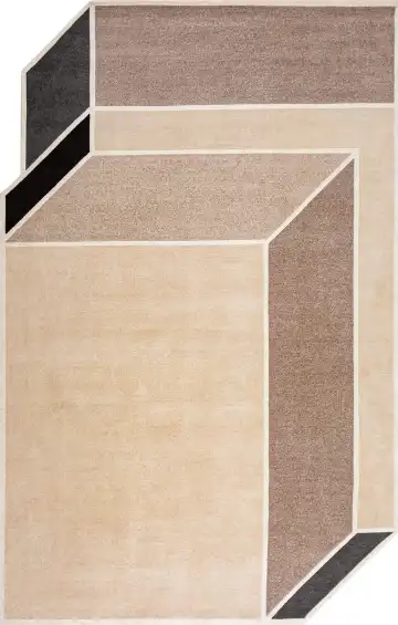 Ковёр Cc-tapis 22055 — кремовый и коричневый, абстрактный рисунок