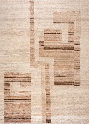Ковёр Shape 22189 — кремовый и коричневый, геометрический рисунок