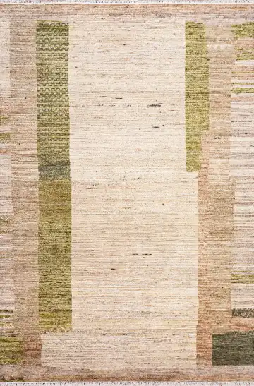 Ковёр Shape 22297 — кремовый и зелёный, в полоску